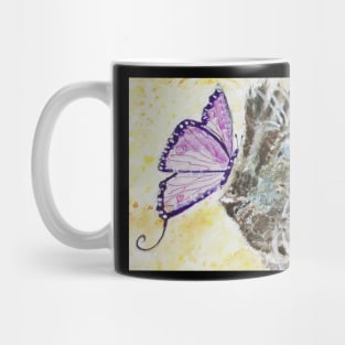 Siamese cat purple butterfly Mug